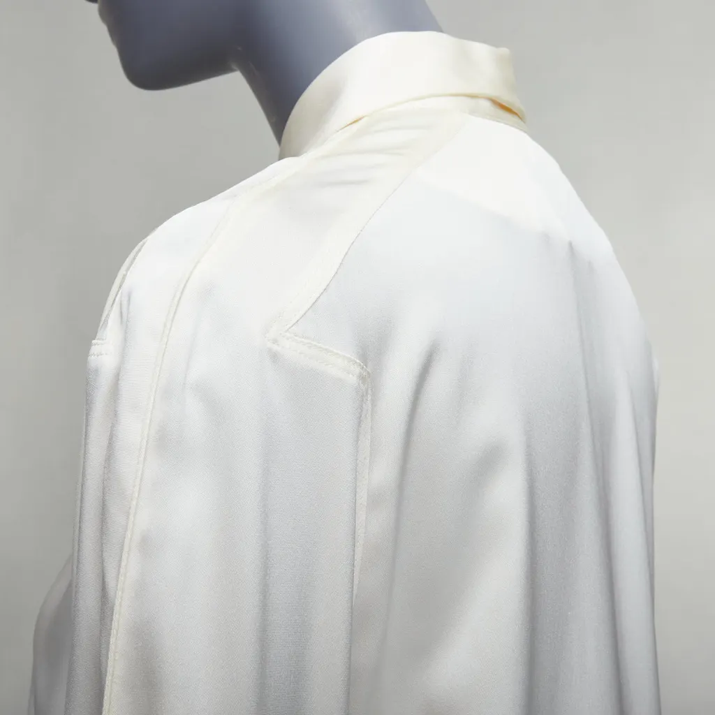 Bottega Veneta Ruched Raglan Shirt Beige Silk Very good - Back View