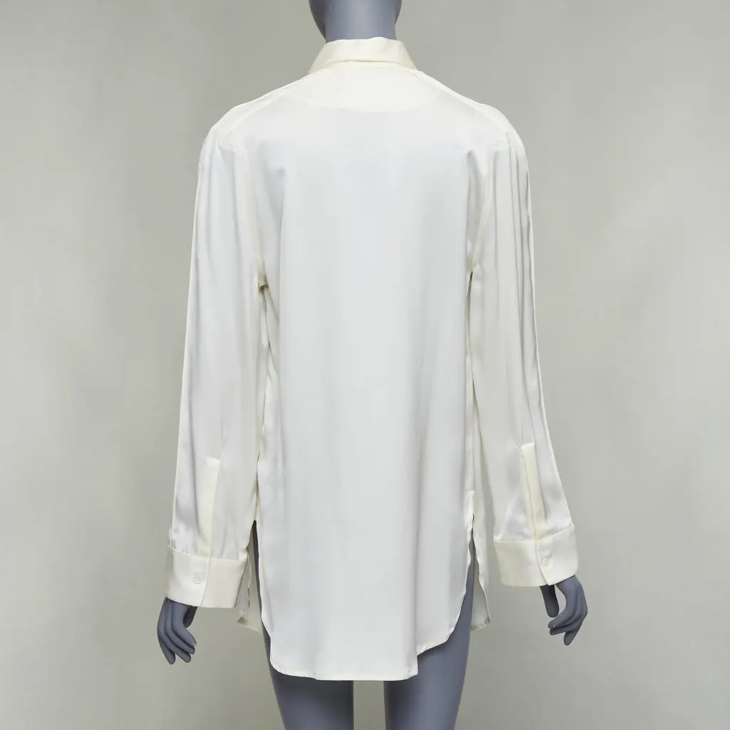 Bottega Veneta Ruched Raglan Shirt Beige Silk Very good - Box View
