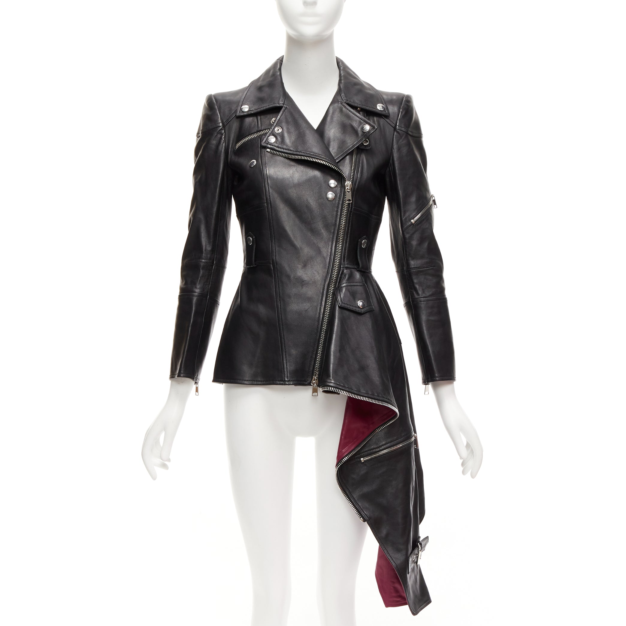 Alexander Mcqueen Black Zip Biker Jacket