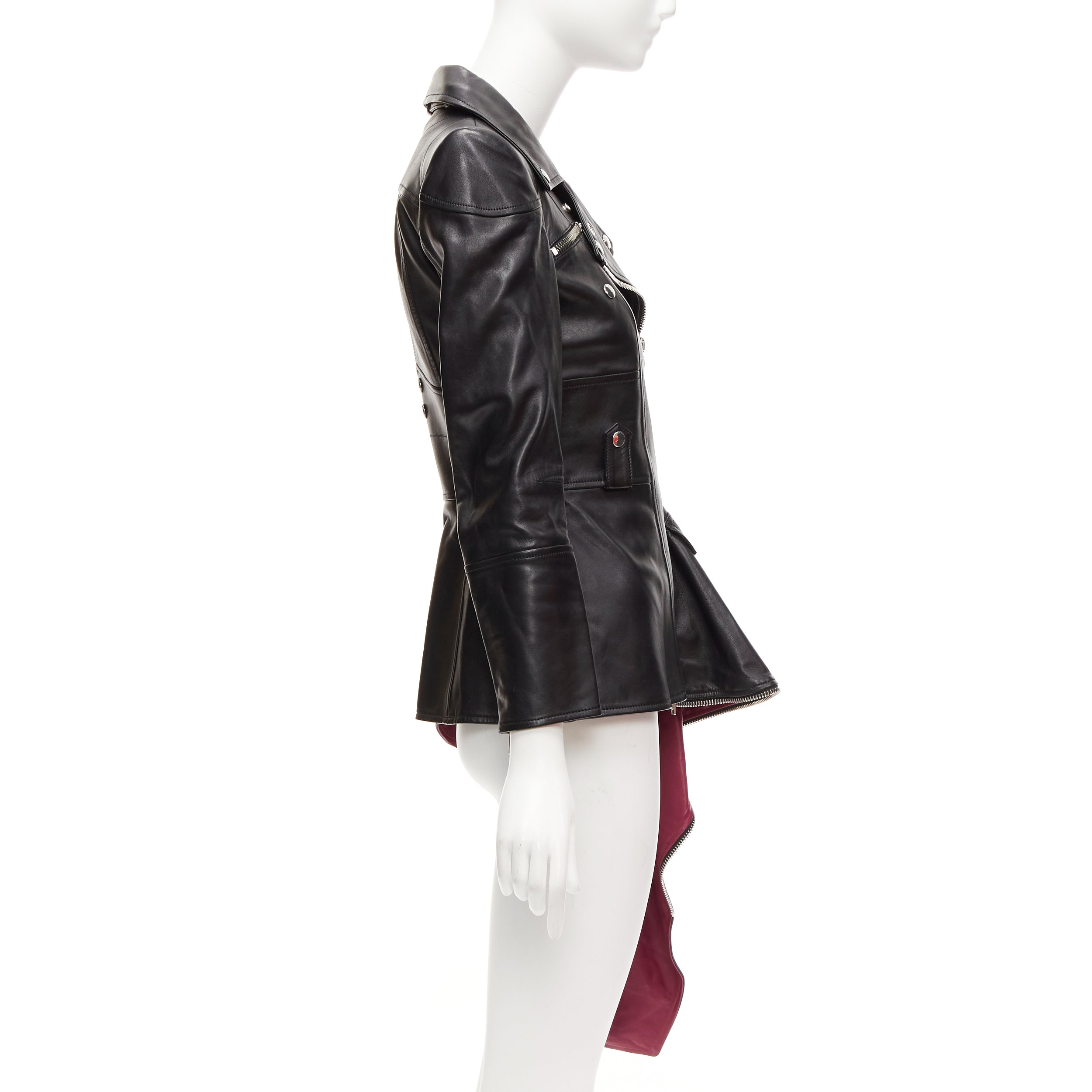 Alexander Mcqueen Black Zip Biker Jacket - Side view