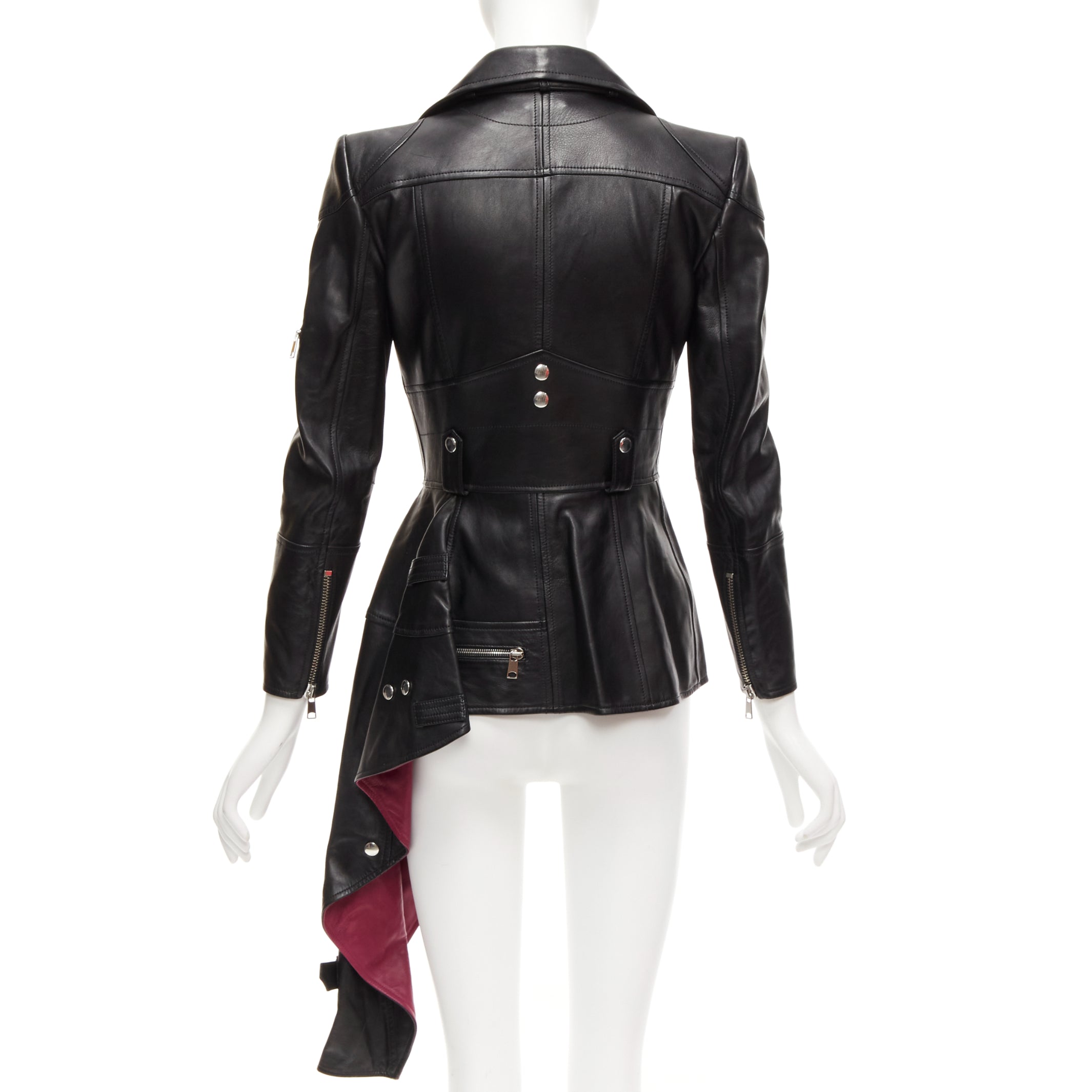 Alexander Mcqueen Black Zip Biker Jacket - Detail 1