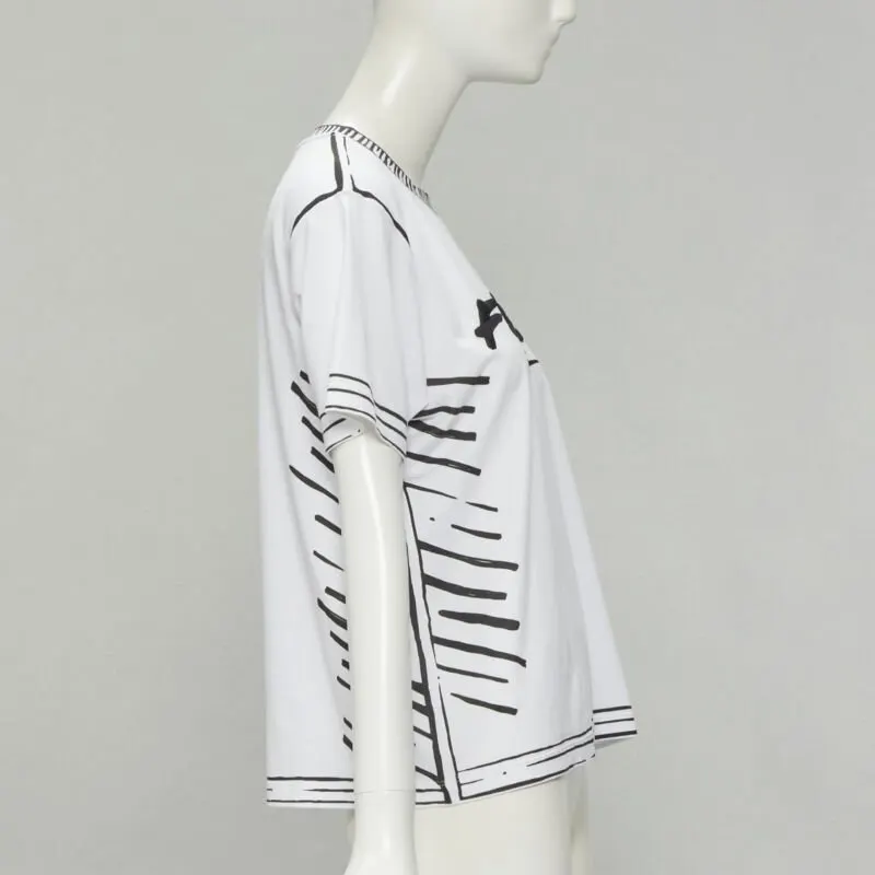 Fendi Illustration Logo Tee White Cotton Very good - Model View