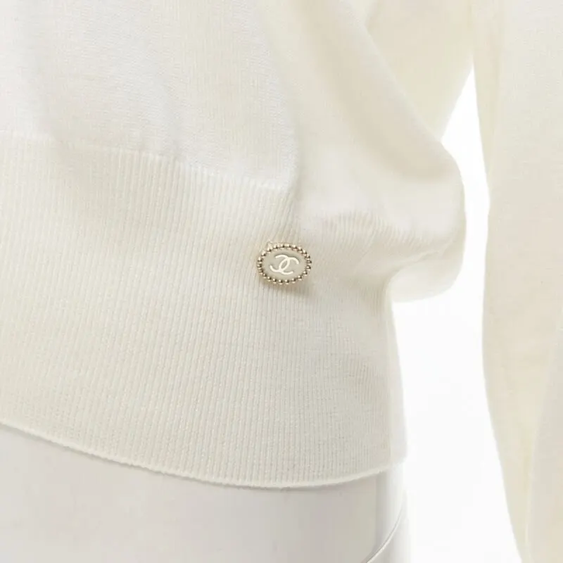 Chanel Chain Schoolgirl Sweater Beige Wool Very good - Back View