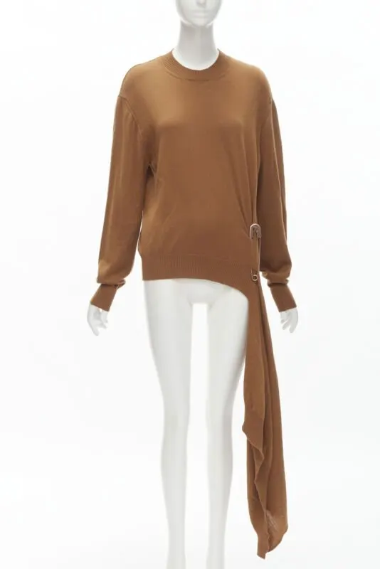 Monse Draped Hem Sweater Brown Wool Never worn, with tag - Front View