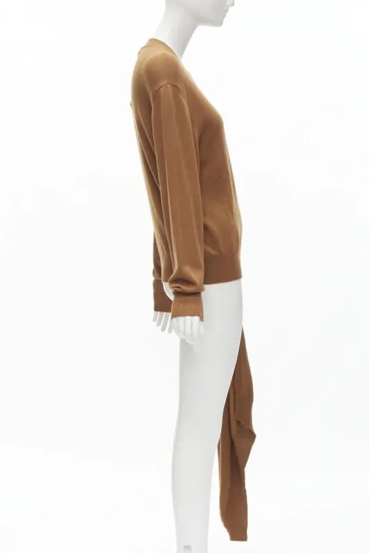 Monse Draped Hem Sweater Brown Wool Never worn, with tag - Model View