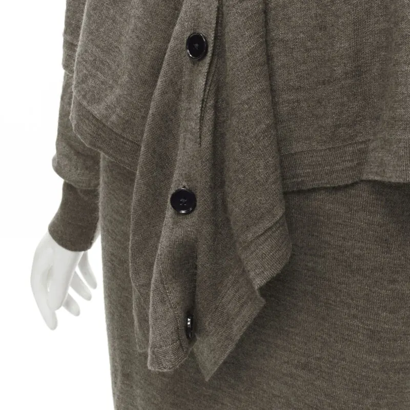 Lemaire Cardigan Dress Brown Wool Never worn - Back View