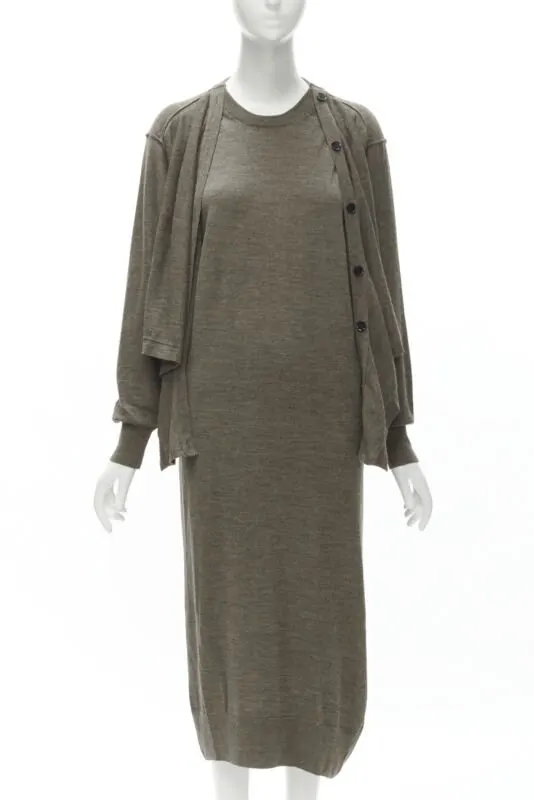 Lemaire Cardigan Dress Brown Wool Never worn - Inside View