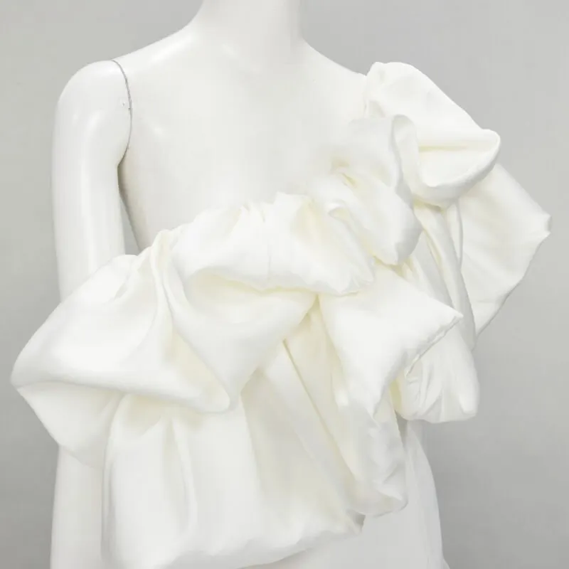 Solace London Cascade Flounce Dress White Polyester Never worn - Back View