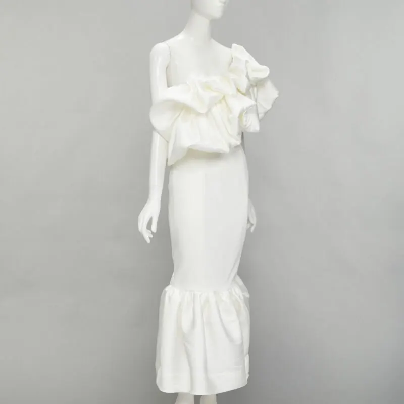 Solace London Cascade Flounce Dress White Polyester Never worn - Inside View