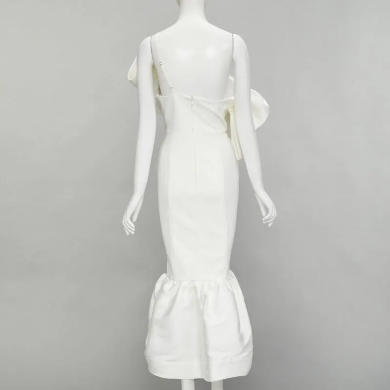 Solace London Cascade Flounce Dress White Polyester Never worn - Box View