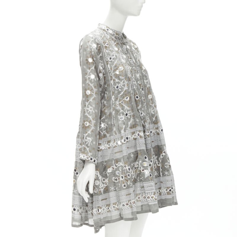 Juliet Dunn Grey Floral Silver Jacket