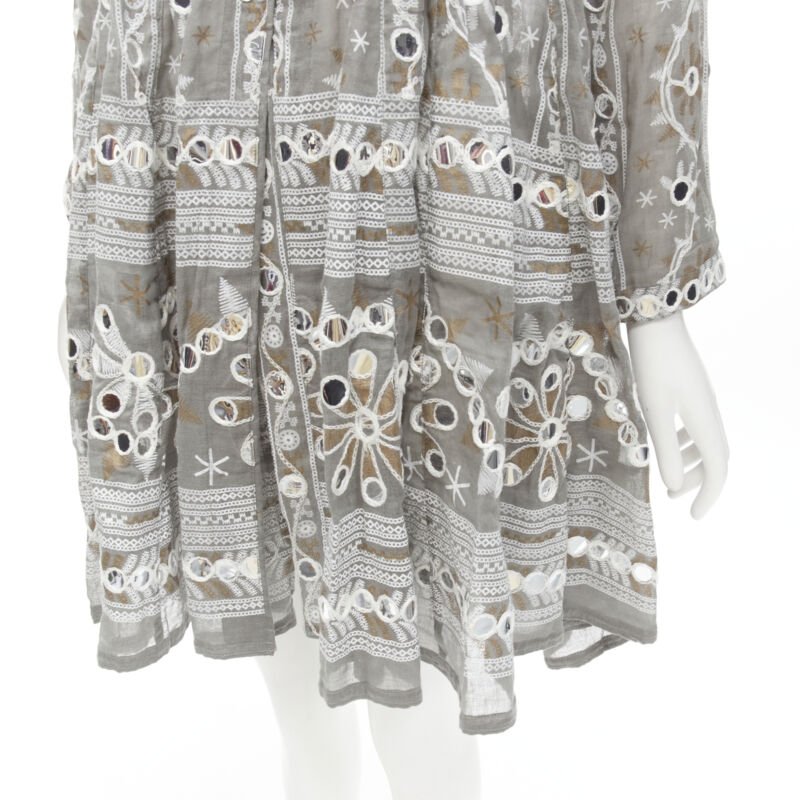 Juliet Dunn Grey Floral Silver Jacket - Image 10
