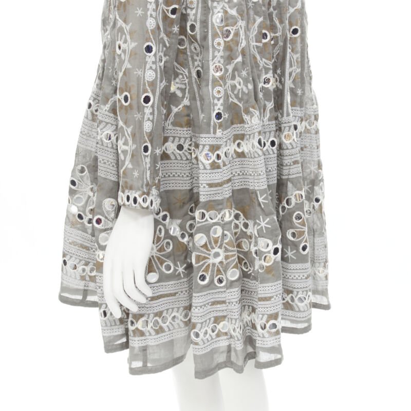 Juliet Dunn Grey Floral Silver Jacket - Image 11