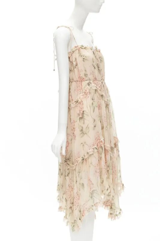 Zimmermann Floral Summer Dress Beige Silk Never worn - Inside View