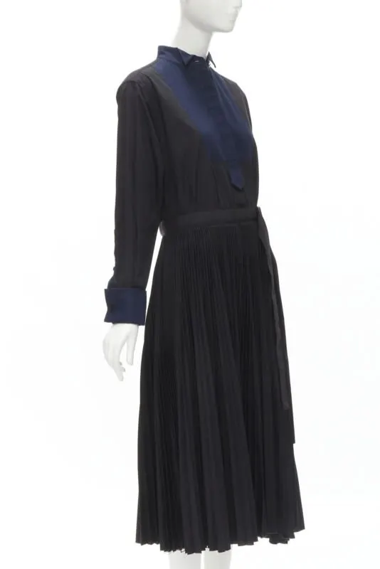 Sacai Tuxedo Bib Dress Black Polyester Never worn - Inside View