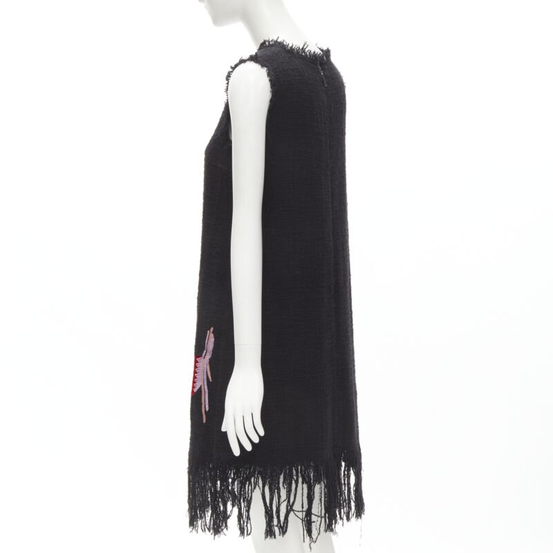 Msgm Bird Fringe Dress - Detail 1