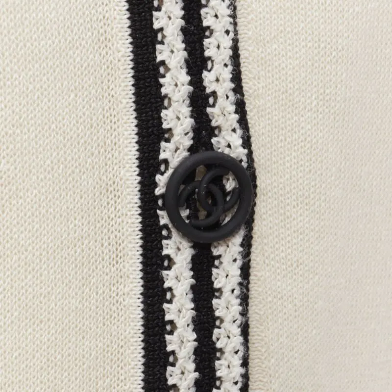 Chanel Crochet Knit Dress Beige Silk Never worn - Back View