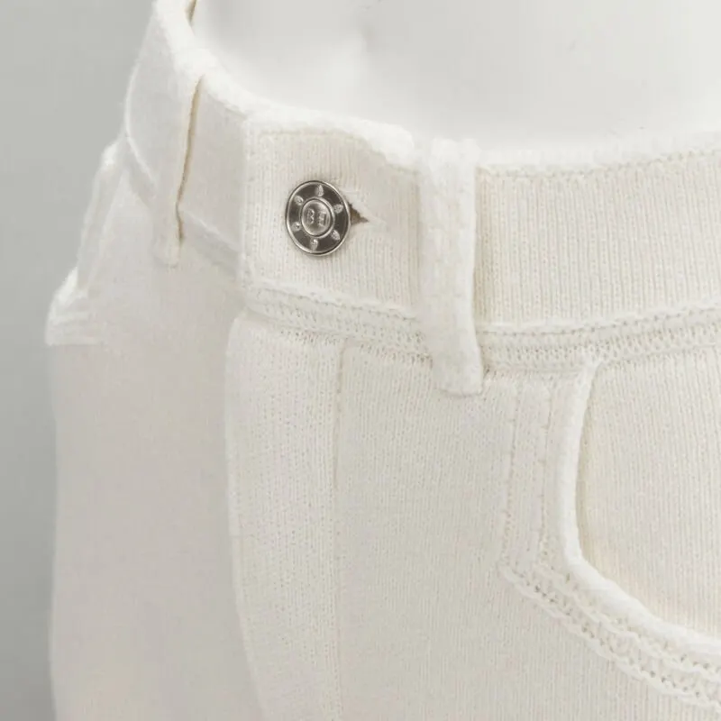 Barrie Cashmere Knit Shorts Beige Polyester Never worn, with tag - Back View