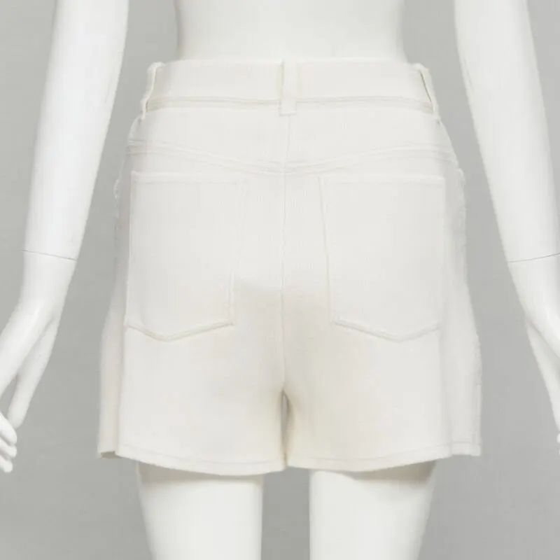 Barrie Cashmere Knit Shorts Beige Polyester Never worn, with tag - Box View