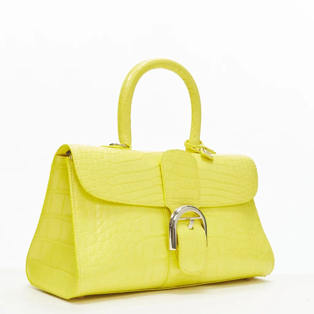 Delvaux Tempete Papillon Bag Yellow Leather Never worn - Inside View