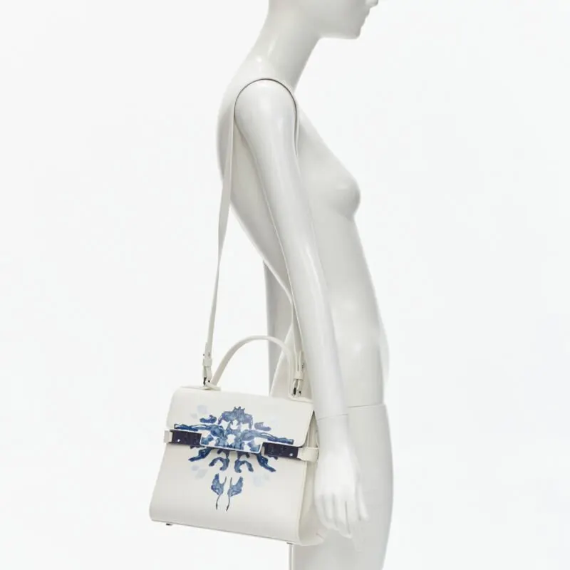 Delvaux Peekaboo PVC Bag White Leather Very good - Back View