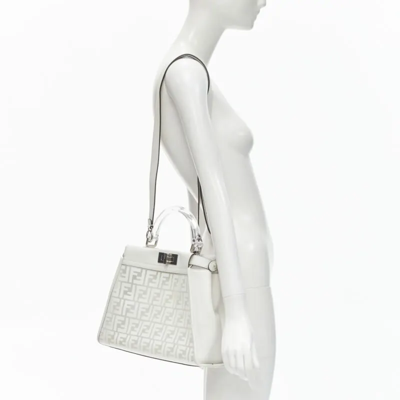Fendi Supreme Pouchette Bag White Plastic Never worn, with tag - Back View