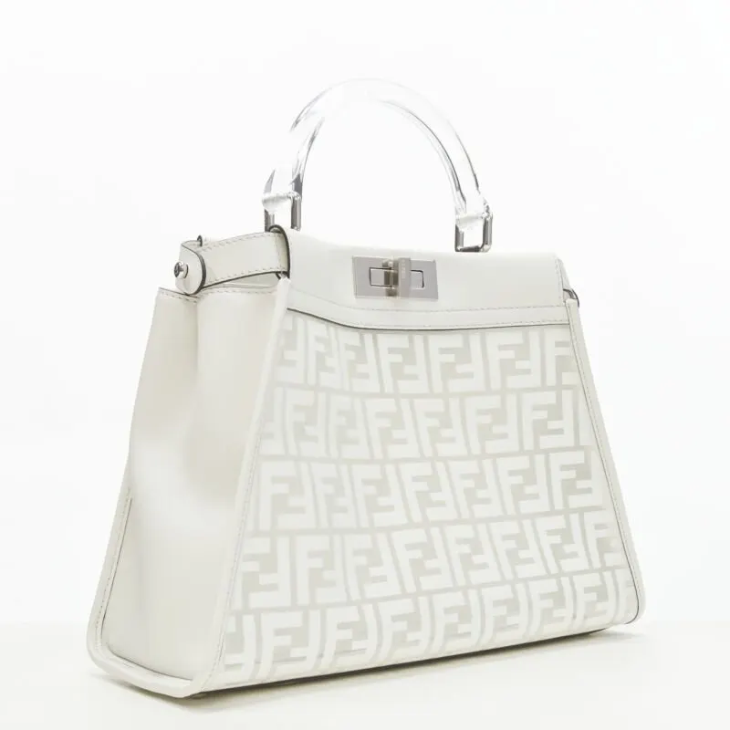Fendi Supreme Pouchette Bag White Plastic Never worn, with tag - Inside View