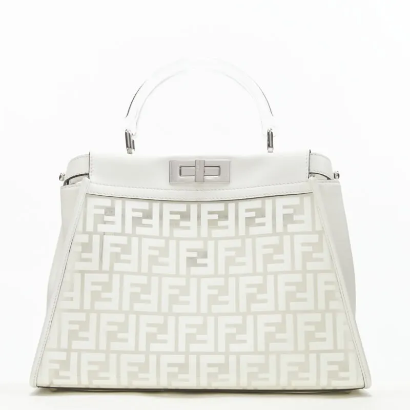 Fendi Supreme Pouchette Bag White Plastic Never worn, with tag - Box View