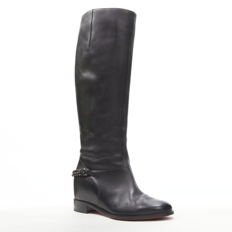 Christian Louboutin Pearl Embellished Flat Boots - Image 6