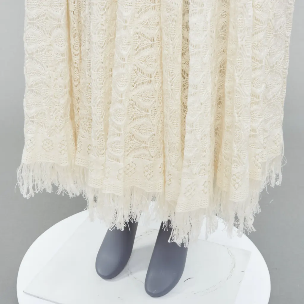 Dior Lace Knit Skirt Beige Linen Never worn, with tag - Back View