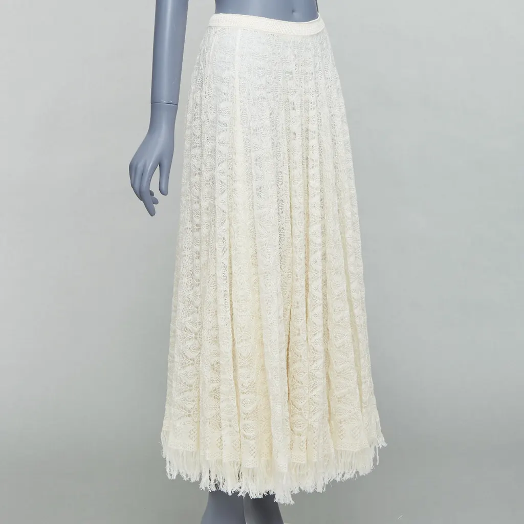 Dior Lace Knit Skirt Beige Linen Never worn, with tag - Inside View
