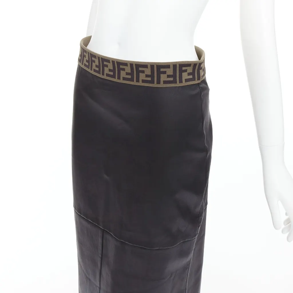 Fendi Gonna Black Leather Never worn, with tag - Back View