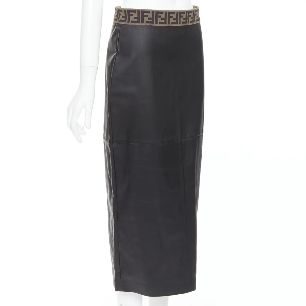 Fendi Gonna Black Leather Never worn, with tag - Inside View