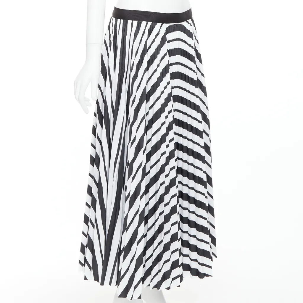 Sacai Ribbon Pleated Skirt Black Polyester Very good - Inside View