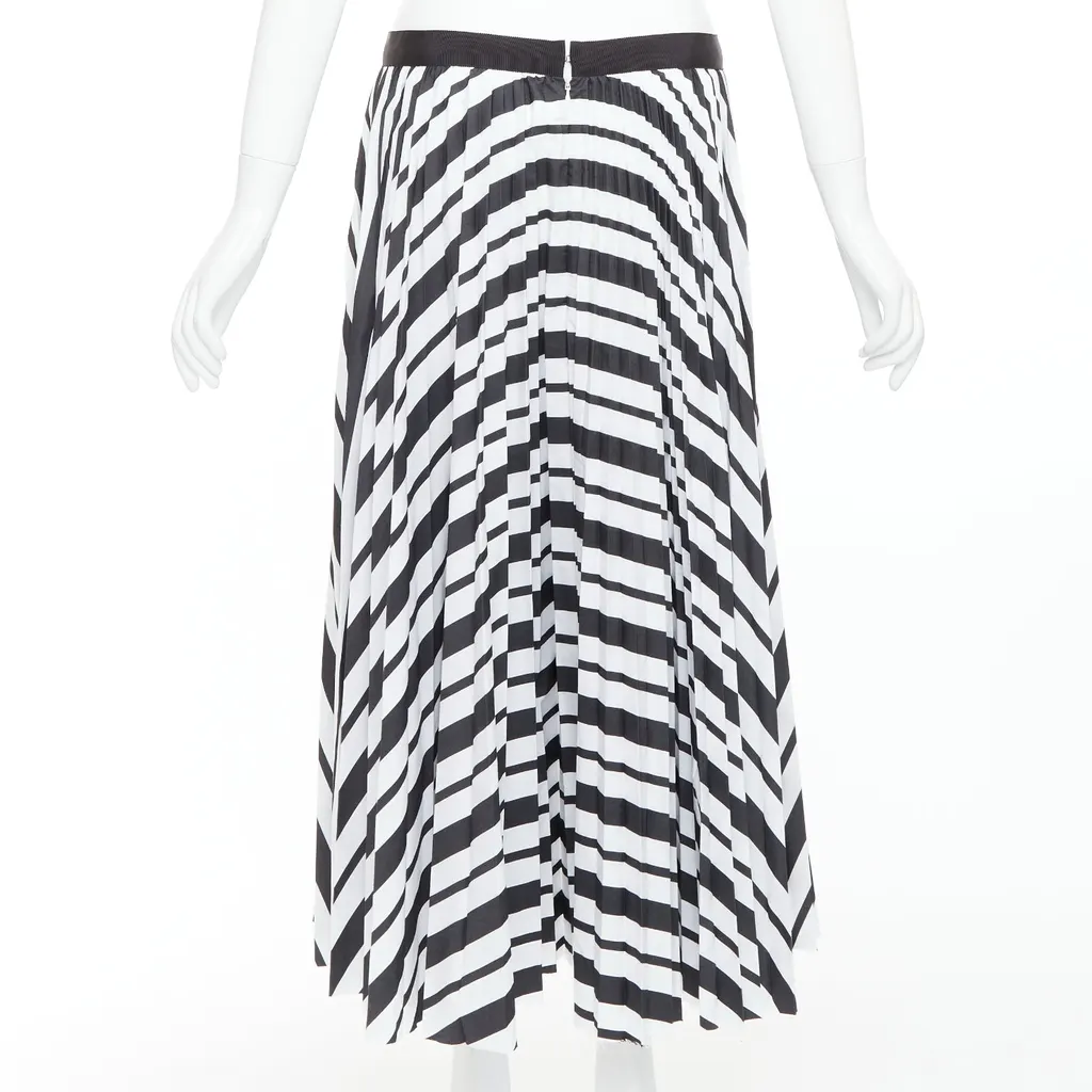 Sacai Ribbon Pleated Skirt Black Polyester Very good - Box View