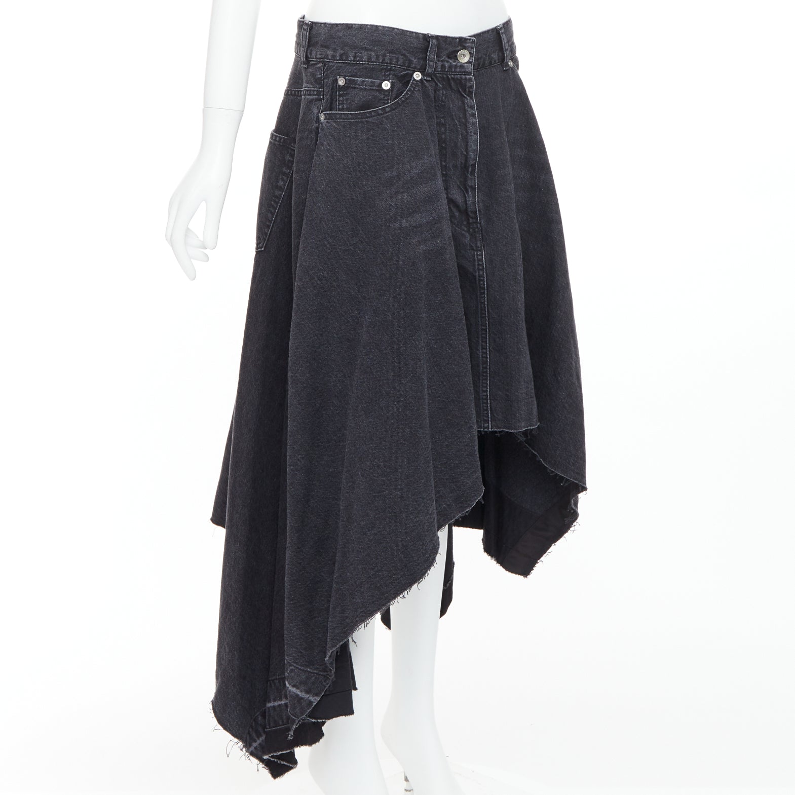 Sacai Asymmetric Denim Skirt - Image 6
