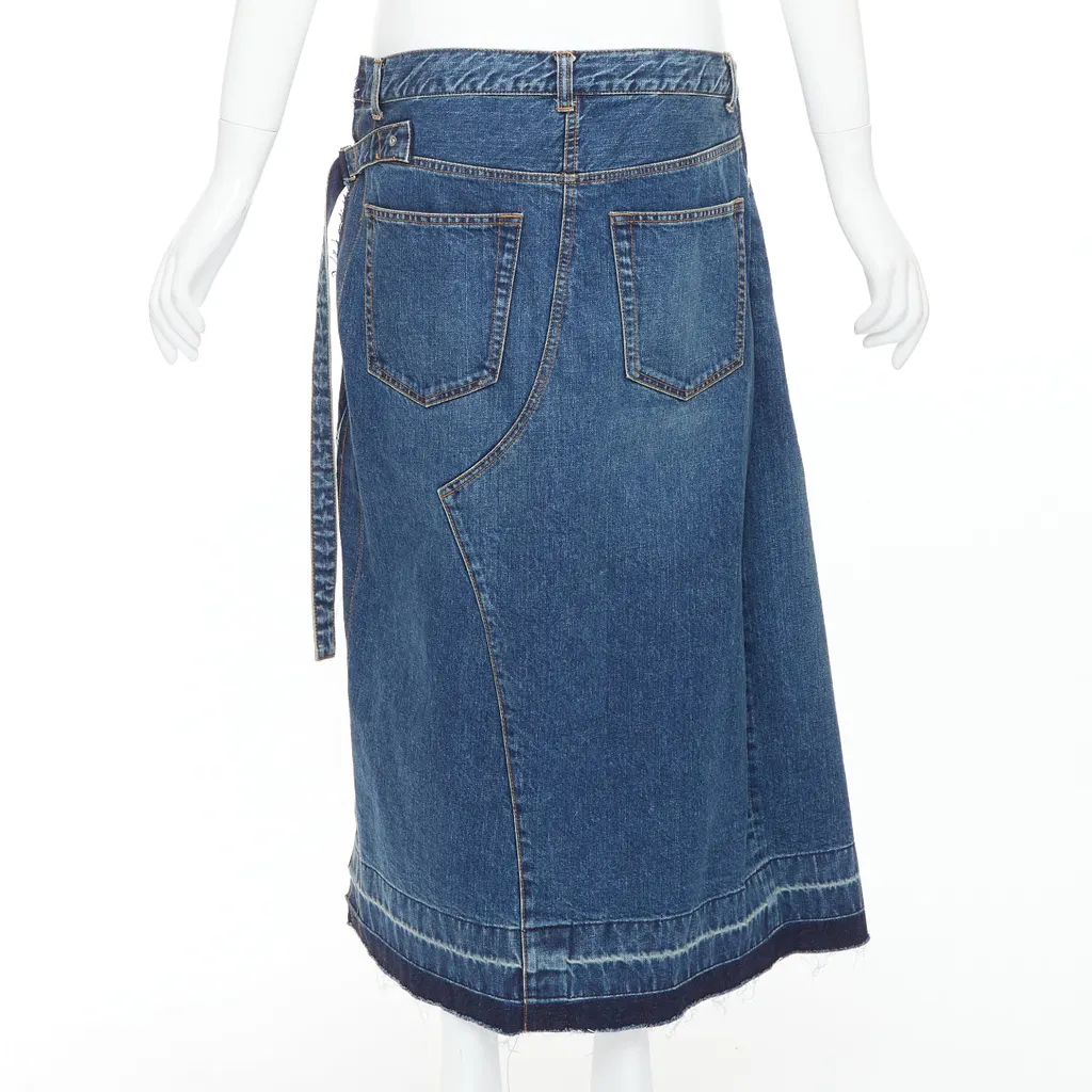 Sacai Layered Denim Skirt Blue Cotton Never worn, with tag - Box View