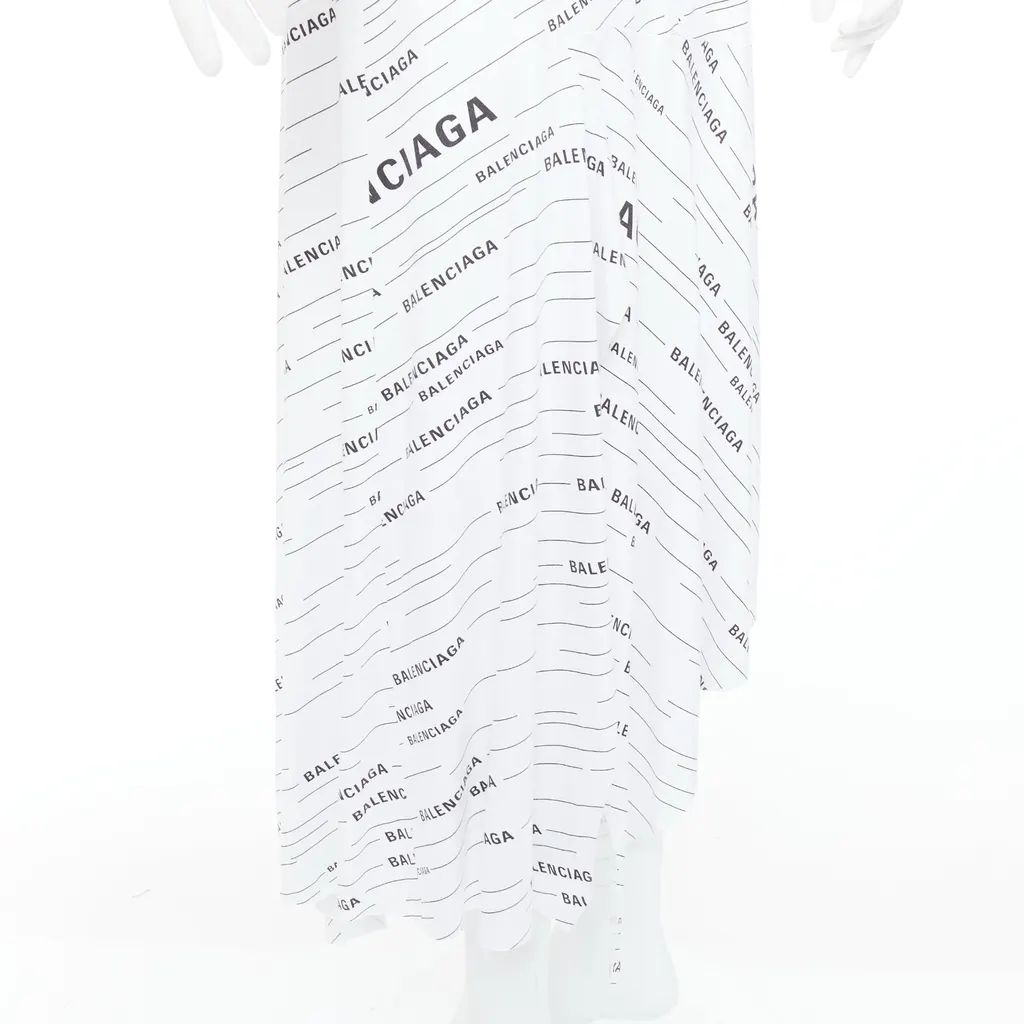 Balenciaga Logo Midi Skirt White Very good - Back View
