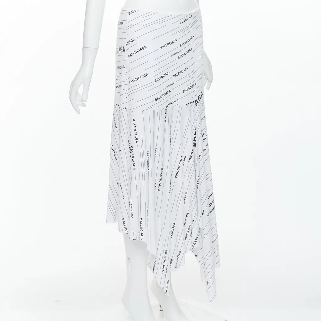 Balenciaga Logo Midi Skirt White Very good - Inside View