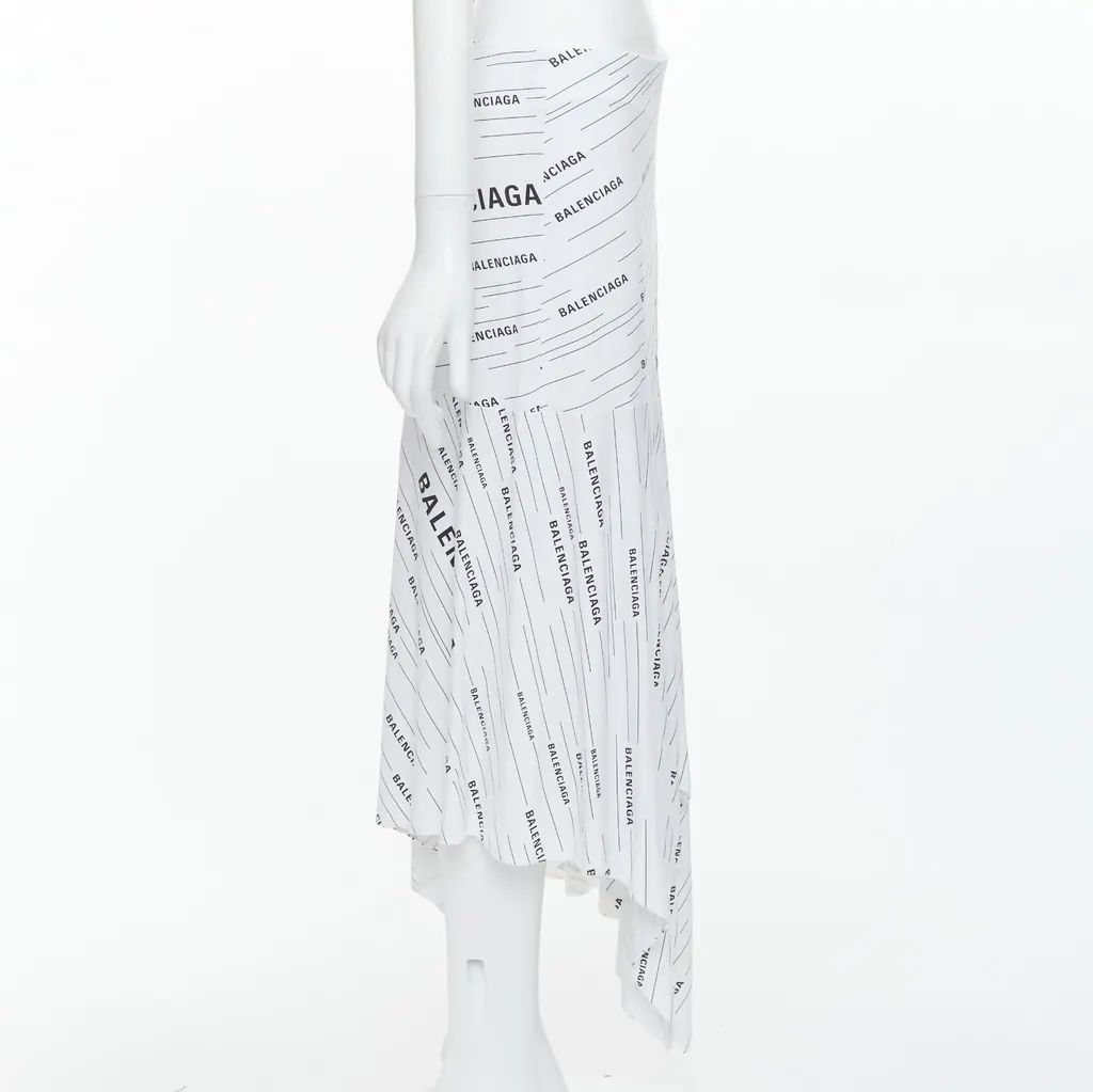 Balenciaga Logo Midi Skirt White Very good - Model View