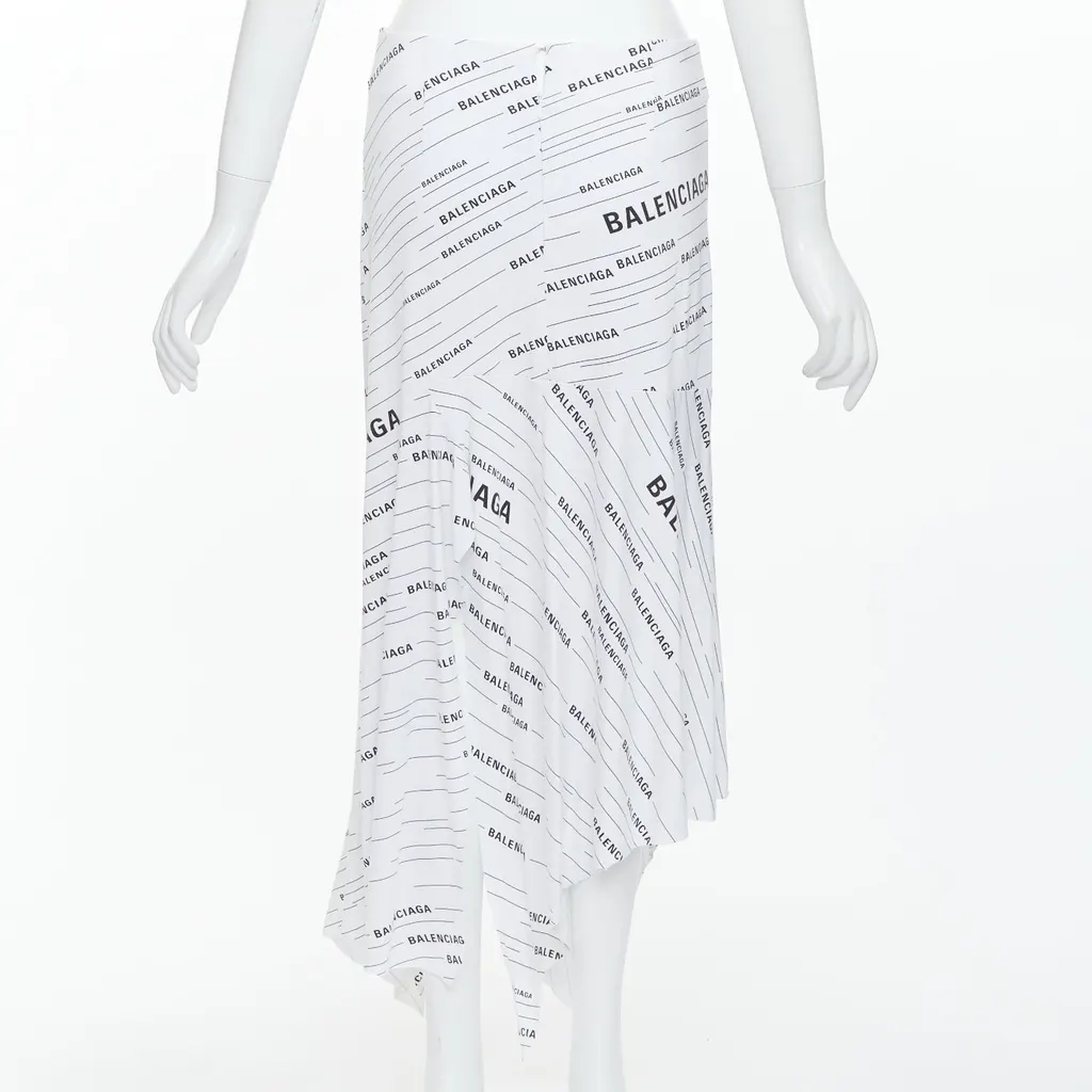 Balenciaga Logo Midi Skirt White Very good - Box View