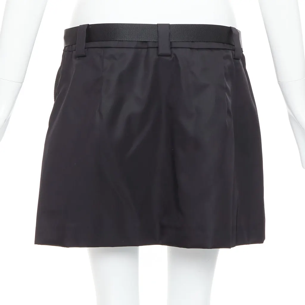 Prada Logo Buckle Skirt Black Very good - Box View