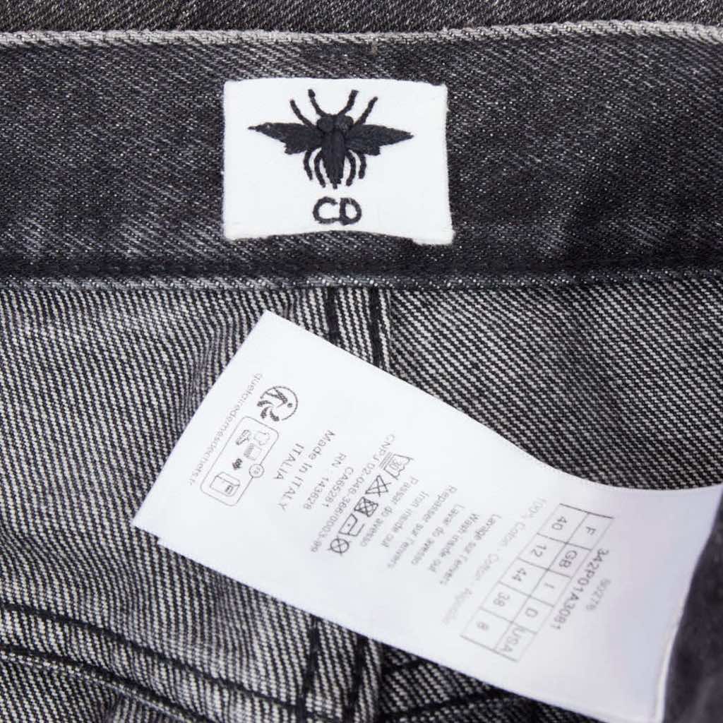 Dior Grey Wide Cropped Jeans - Image 10