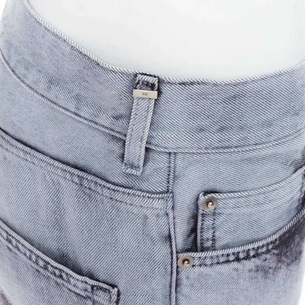 Dior Paint Effect Cropped Jeans Blue Cotton Very good - Back View