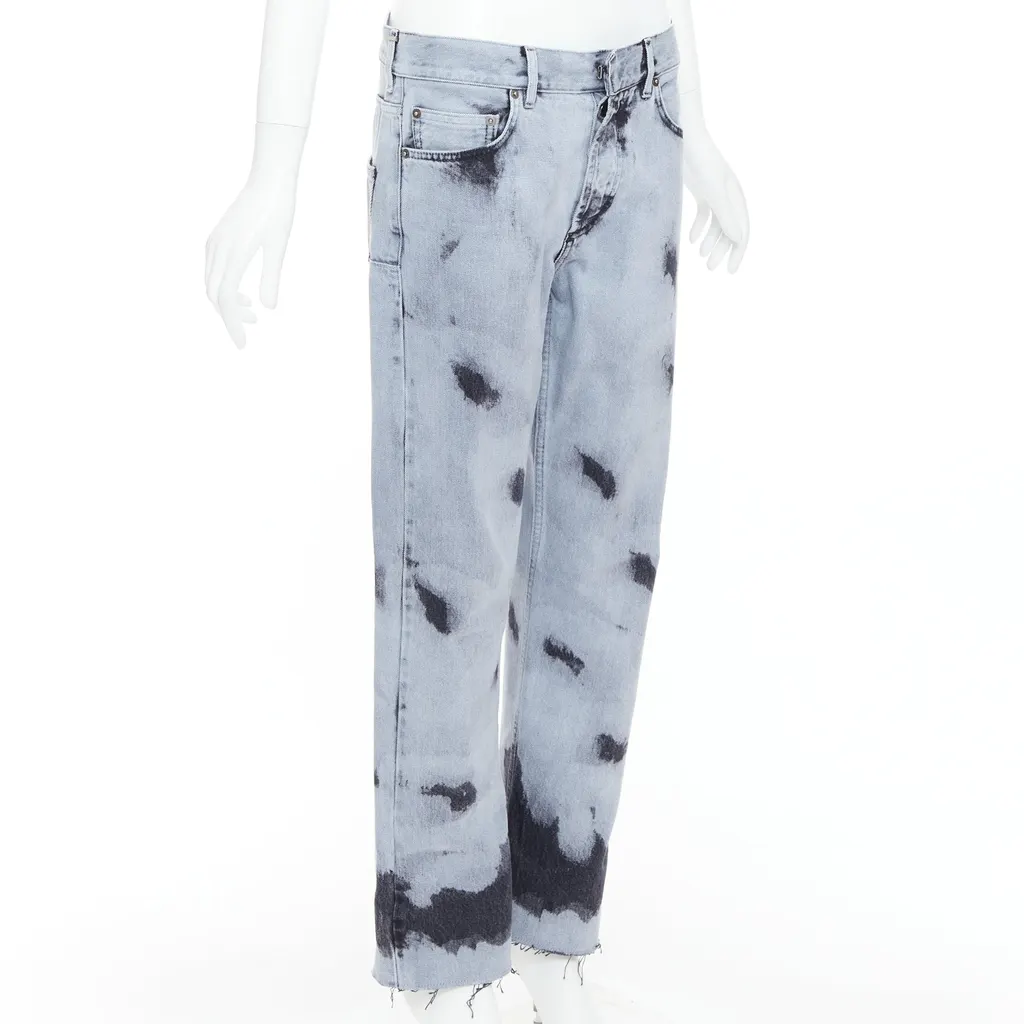 Dior Paint Effect Cropped Jeans Blue Cotton Very good - Inside View