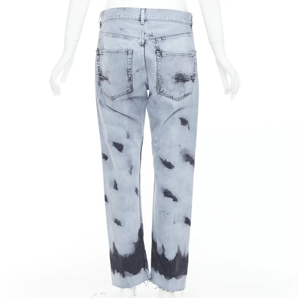 Dior Paint Effect Cropped Jeans Blue Cotton Very good - Box View