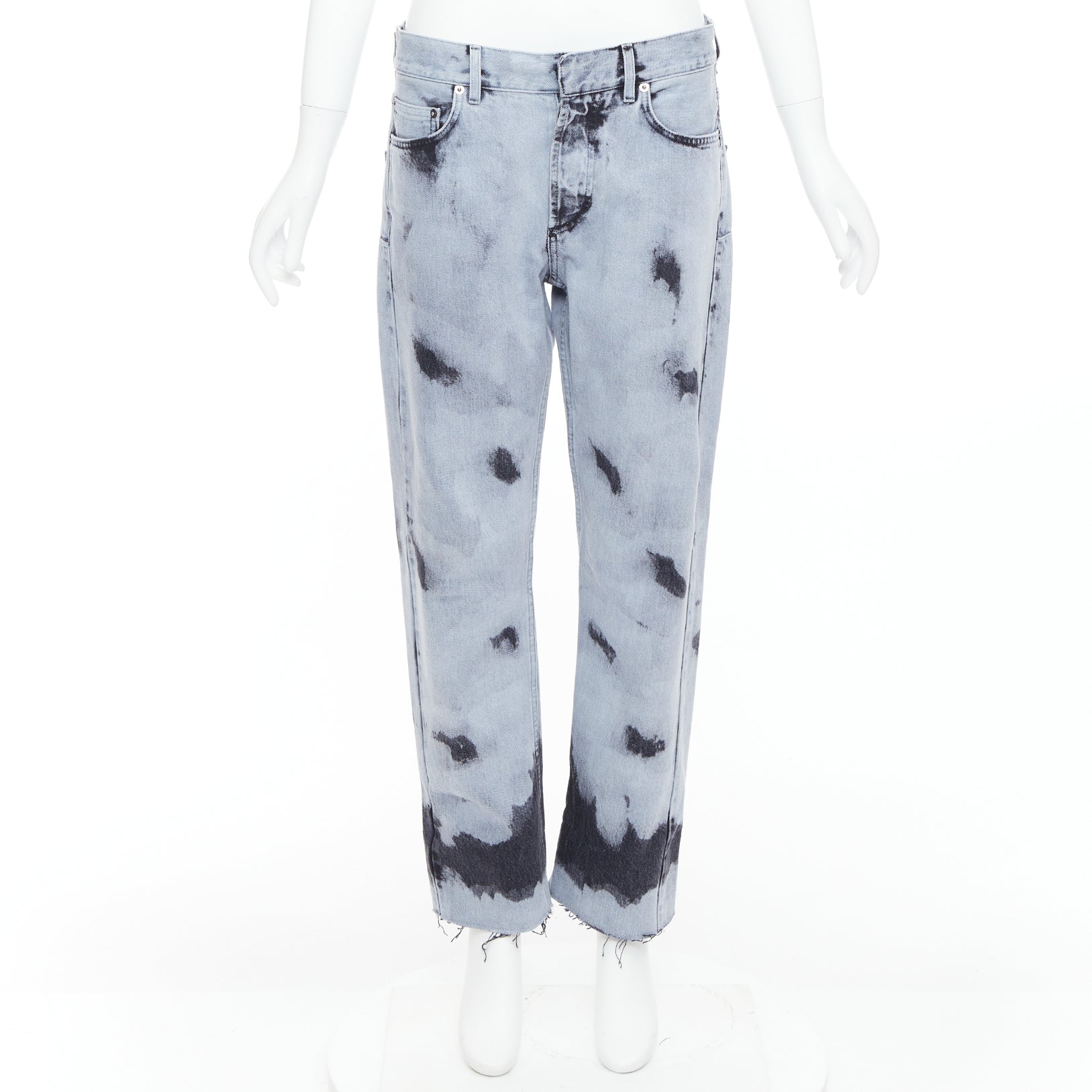 Dior Paint Effect Cropped Jeans - Image 11