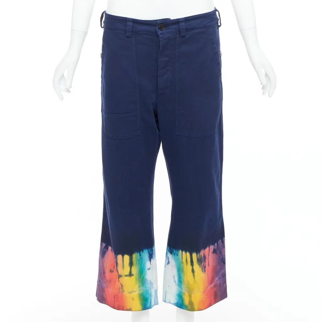 Dior Indigo Tie Dye Jeans Blue Cotton Very good - Front View