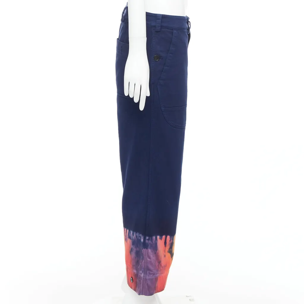 Dior Indigo Tie Dye Jeans Blue Cotton Very good - Model View