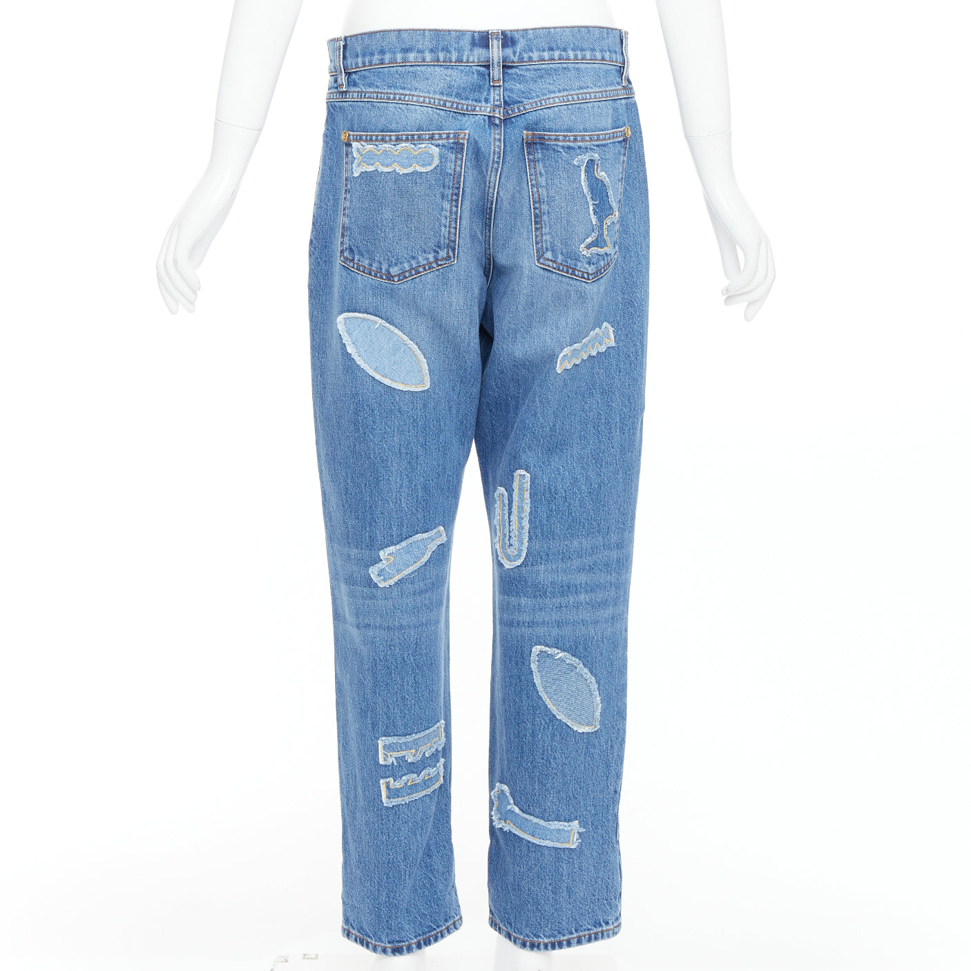 Chanel Blue Patch Straight Jeans - Side view